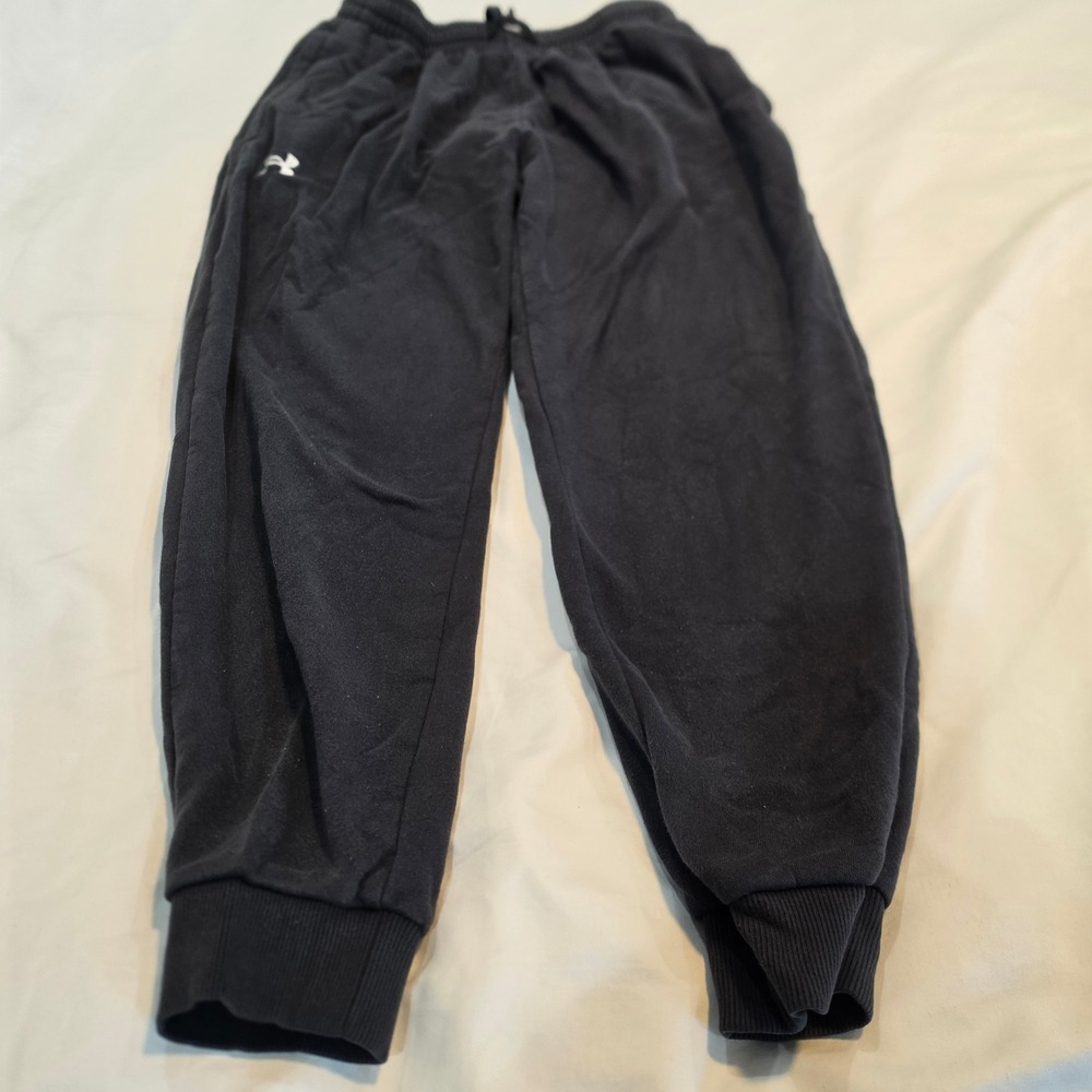 Under Armour Jogger Sweatpants Mens Large Black Excellent Rival Fleece Tapered